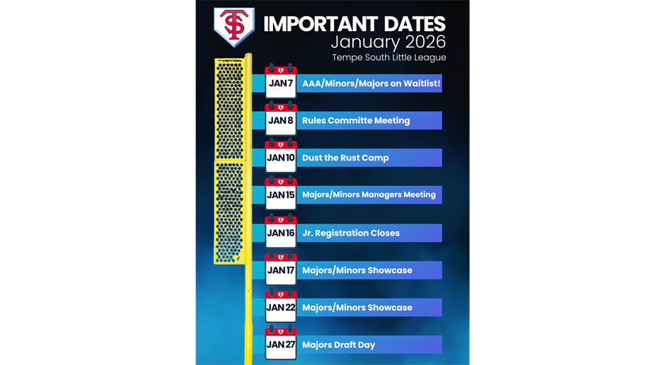 January Important Dates! 